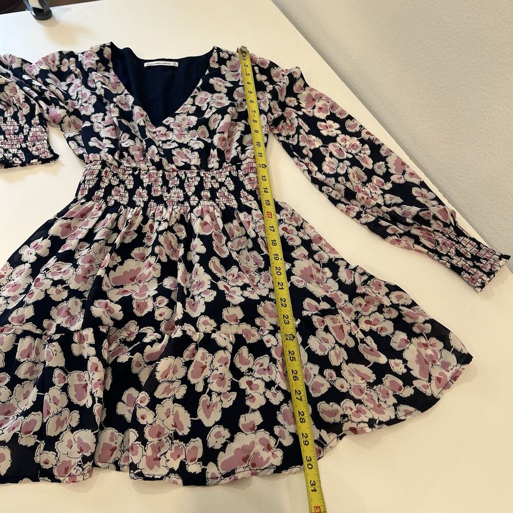Abercrombie Fitch Babydoll Mini Dress Floral Chiffon XS Party Summer Date Night - Picture 9 of 9